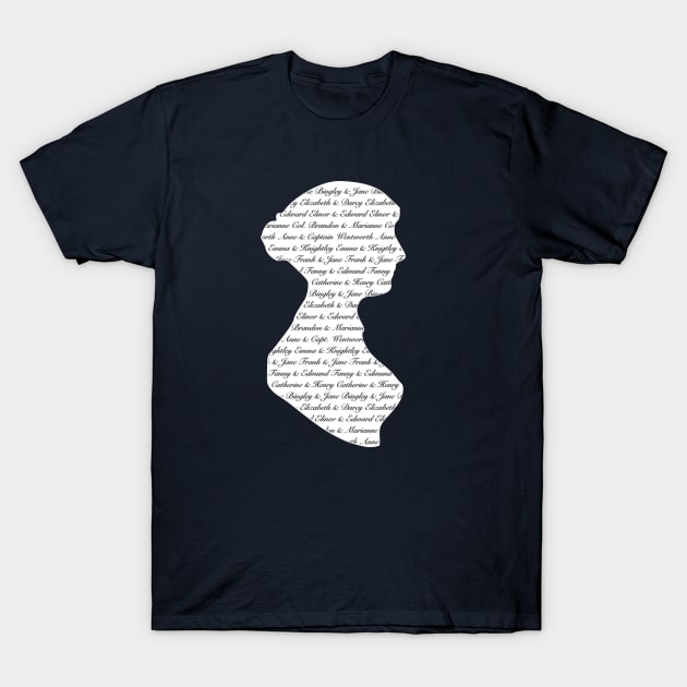 Jane Austen Romance Silhouette T-Shirt by LoveLiterature